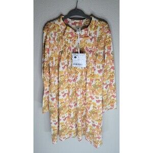 Kate Quinn 7Y Neutral Multi Mushroom Long Sleeve Library Dress NWT Organic Cotto